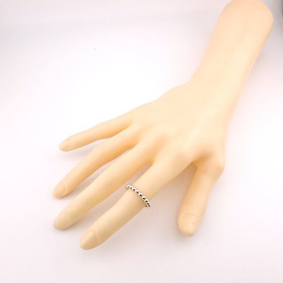 Tiffany & Co. Sterling Silver Ziegfeld Bead Beaded Hardwear Band Ring Size 6 - Picture 3 of 7